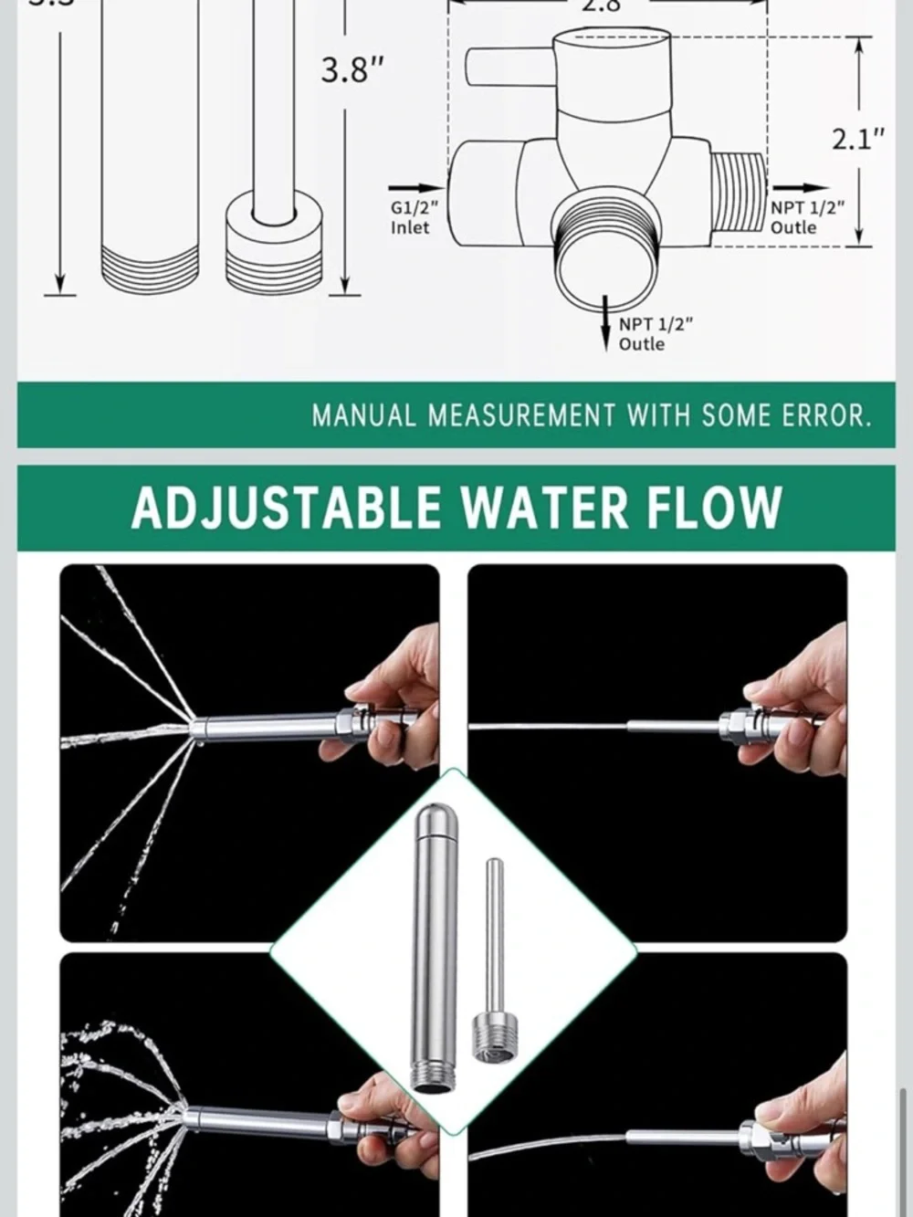 Shower Enema System with 100 Inches Hose, Diverter, Water Control Valve